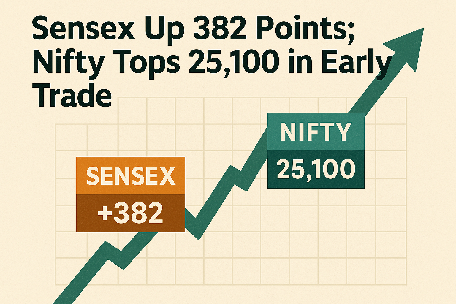 Sensex Up 382 Points; Nifty Tops 25,100 in Early Trade