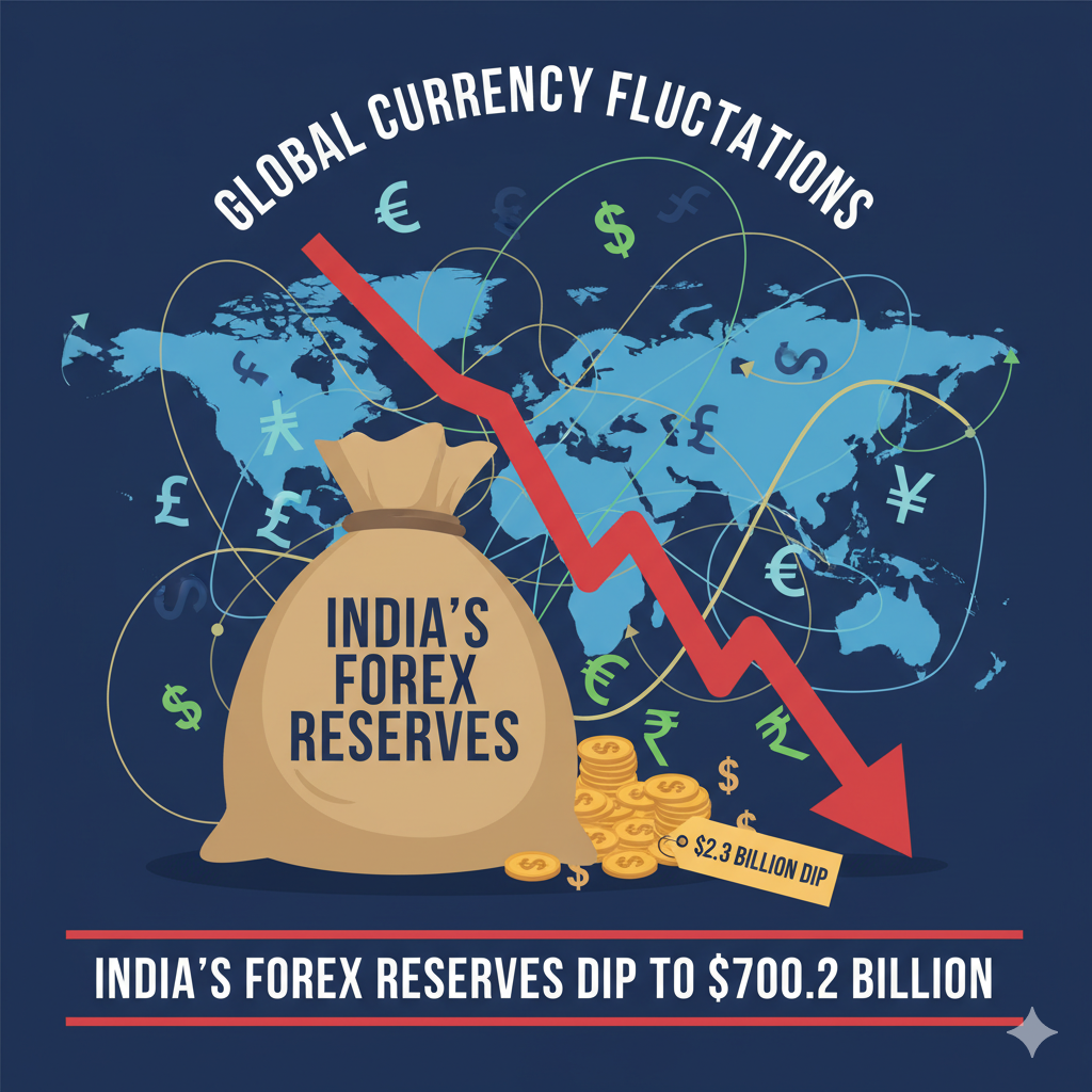 India’s Forex Reserves Dip by $2.3 Billion to $700.2 Billion Amid Global Currency Fluctuations