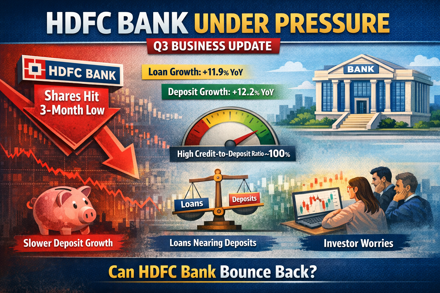 HDFC Bank Shares Slide to Three-Month Low After Q3 Update: What Spooked Investors?